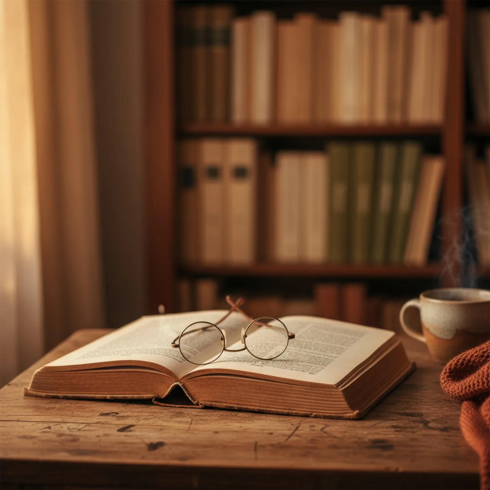 Un vieux livre relié ouvert sur un bureau en bois patiné — illustration de « La blogosphère littéraire : comment trouver de bons blogs de lecture »