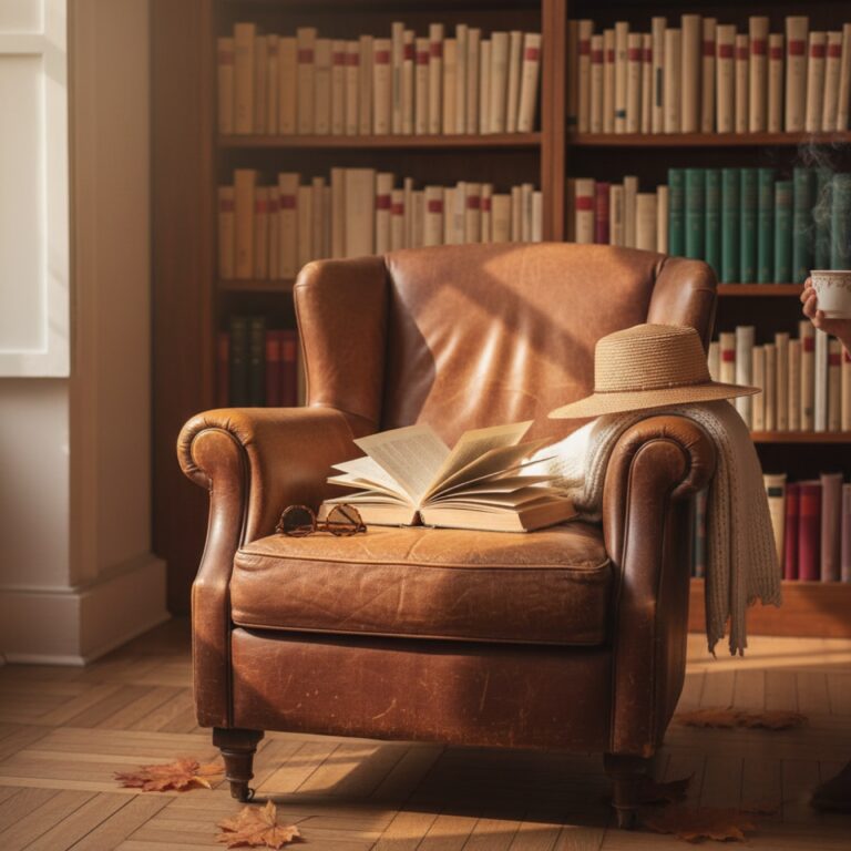 Un fauteuil en cuir dans une bibliothèque — illustration de « TFMA : le méchant qu'on aime détester »