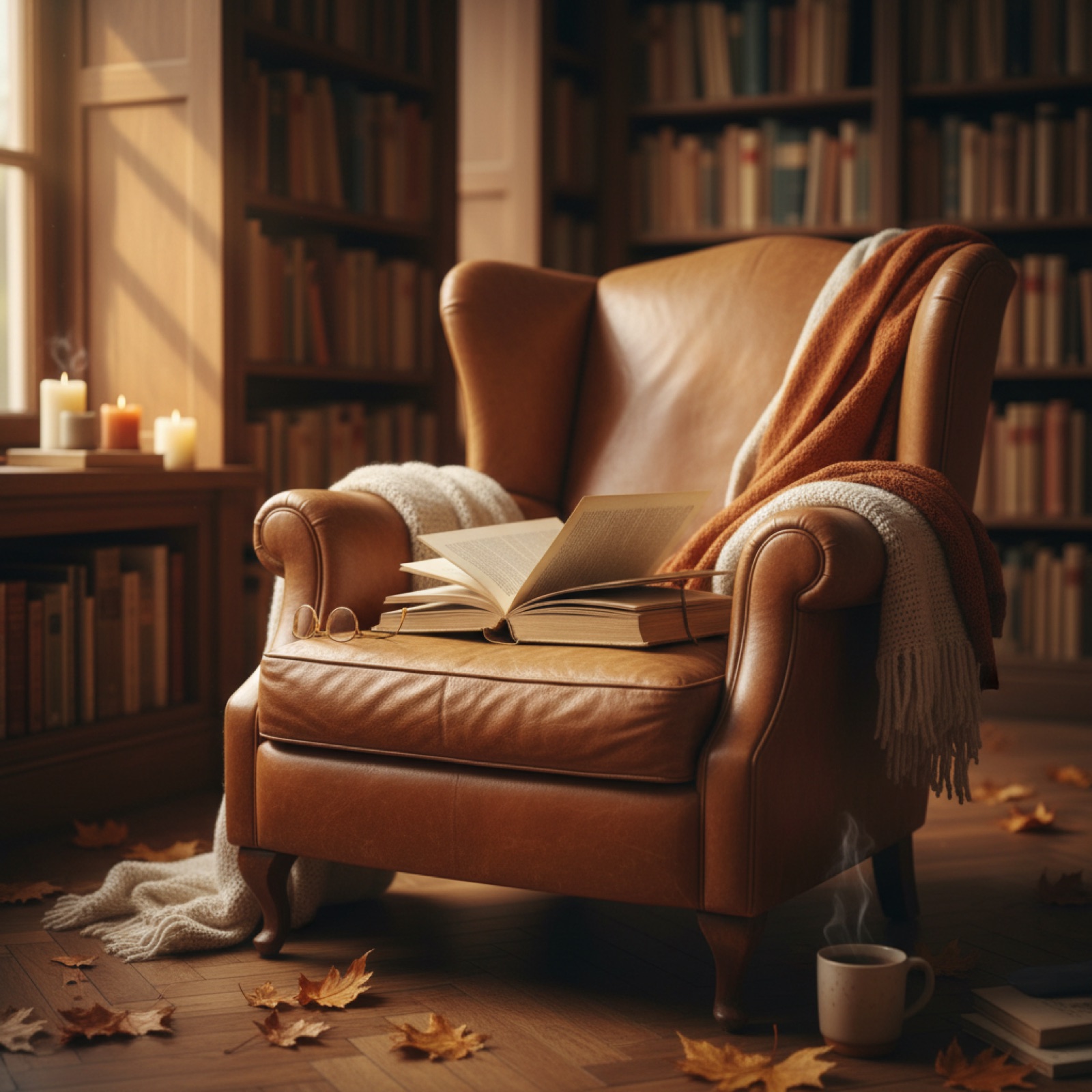 Un fauteuil en cuir dans une bibliothèque — illustration de « TFMA : je rattrape mes deux semaines de retard »
