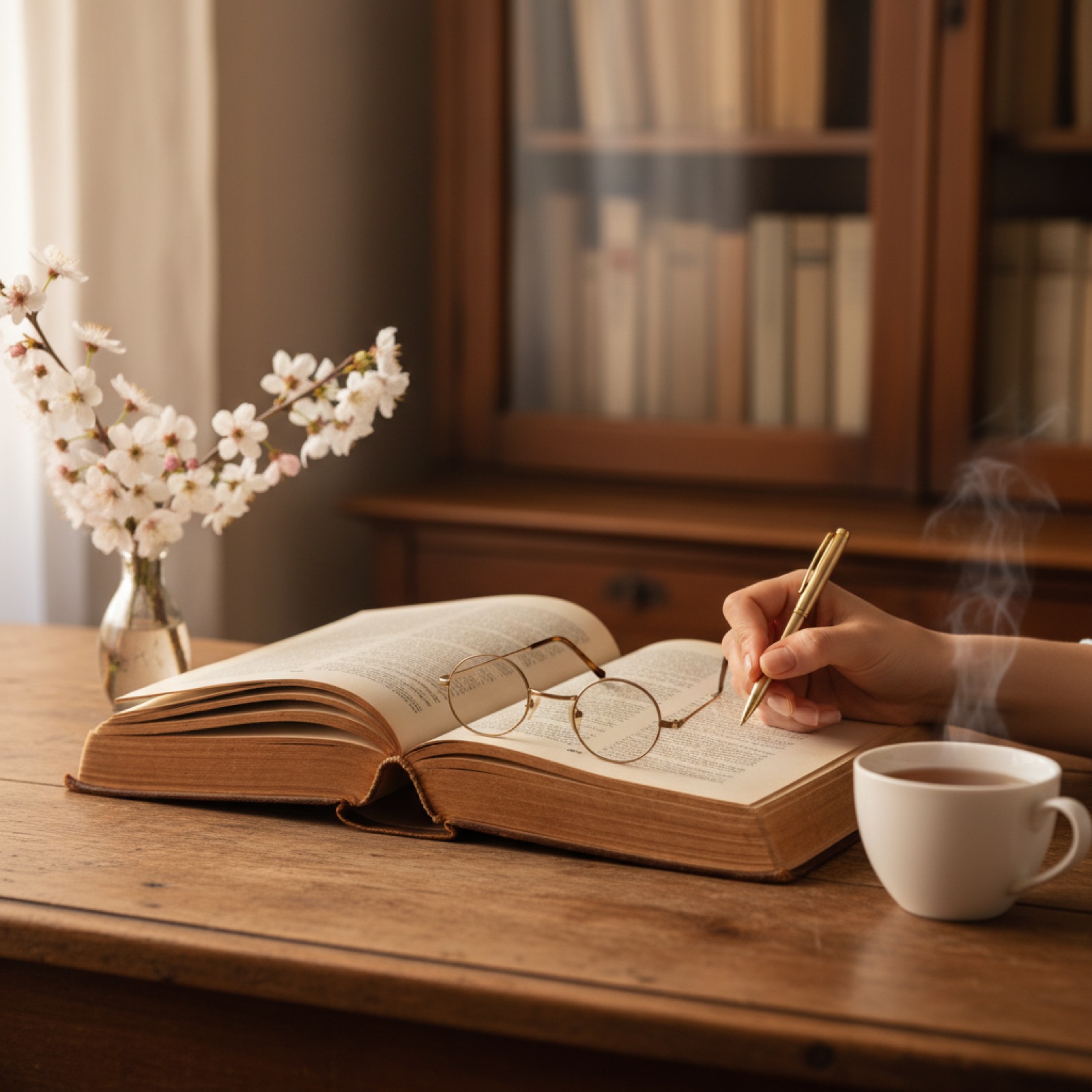 Un vieux livre relié ouvert sur un bureau en bois patiné — illustration de « Les bibliothèques dont on hérite : comment se transmet le goût de lire »