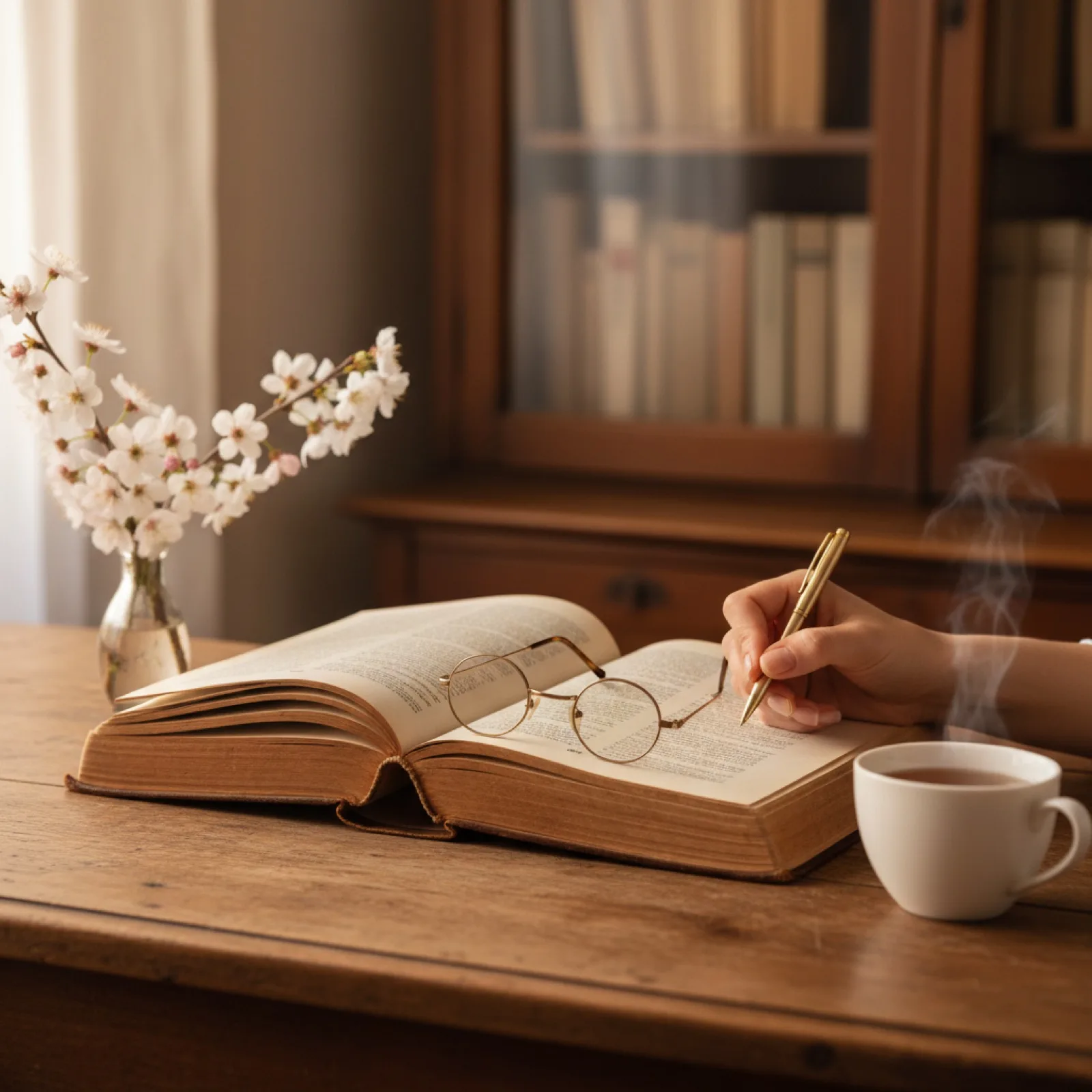 Un vieux livre relié ouvert sur un bureau en bois patiné — illustration de « Les bibliothèques dont on hérite : comment se transmet le goût de lire »