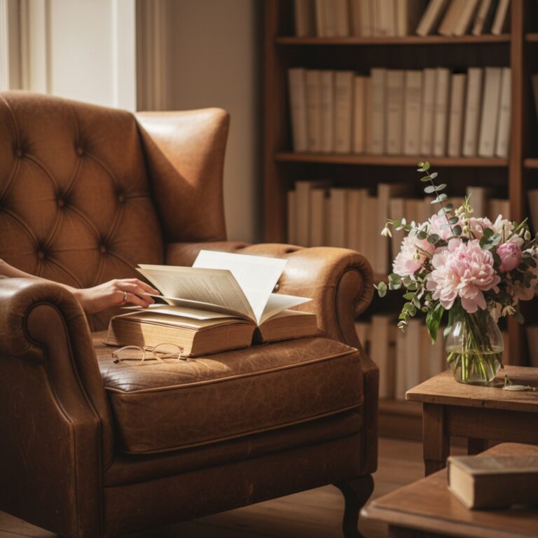 Un fauteuil en cuir dans une bibliothèque — illustration de « TFMA : mon nom est Bond… James Bond »