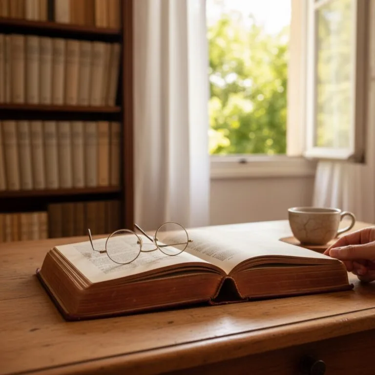 Un vieux livre relié ouvert sur un bureau en bois patiné — illustration de « TFMA : euh... je peux réécrire le scénario ? »