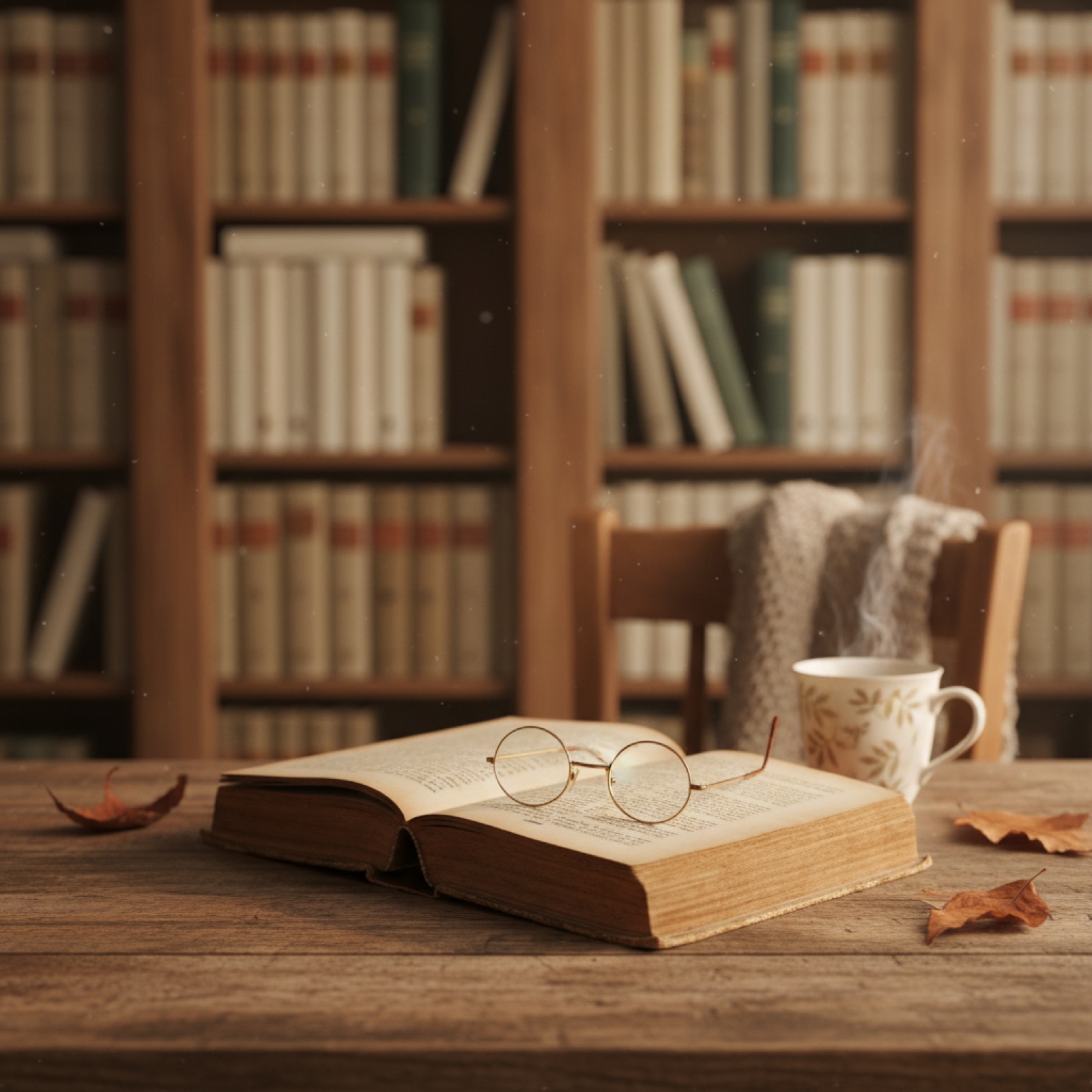 Un vieux livre relié ouvert sur un bureau en bois patiné — illustration de « Bouquiner en Angleterre : charity shops, librairies indépendantes et livres d'occasion »