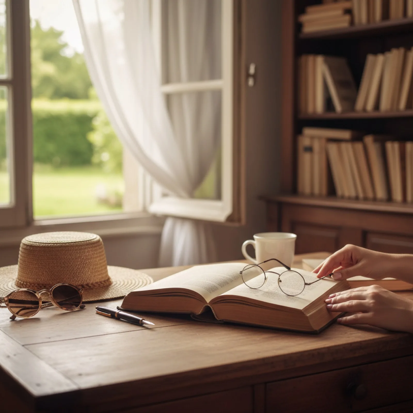 Un fauteuil en cuir dans une bibliothèque — illustration de « Relire : l'aveu que les lectrices font à voix basse »