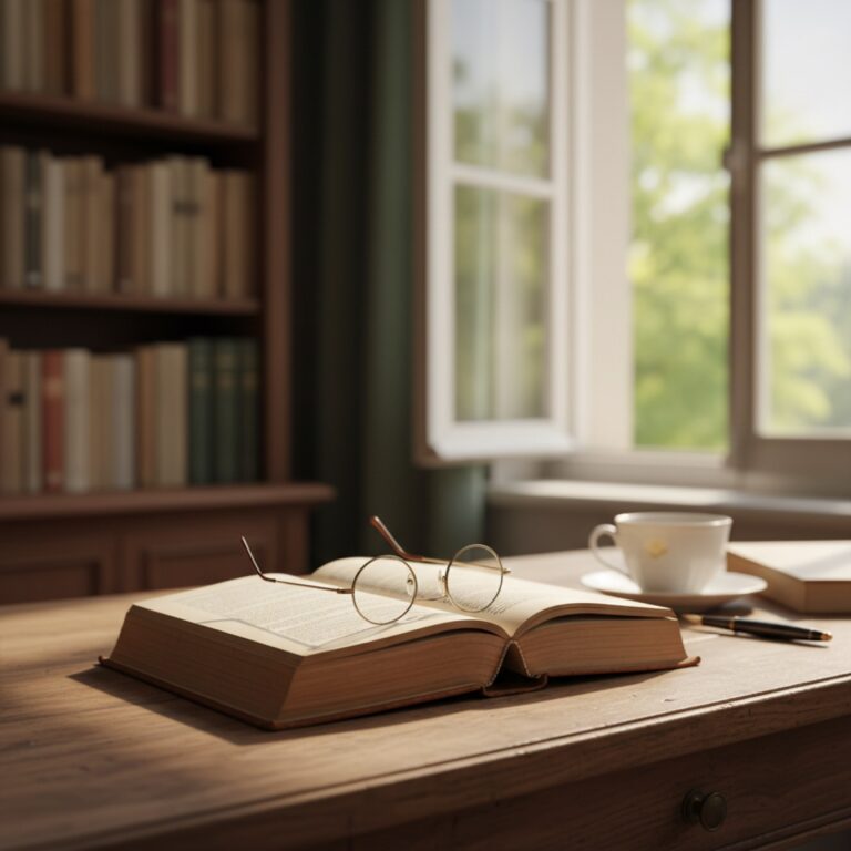 Un vieux livre relié ouvert sur un bureau en bois patiné — illustration de « « Huit mois pour te perdre », deux mères et un enfant au milieu »