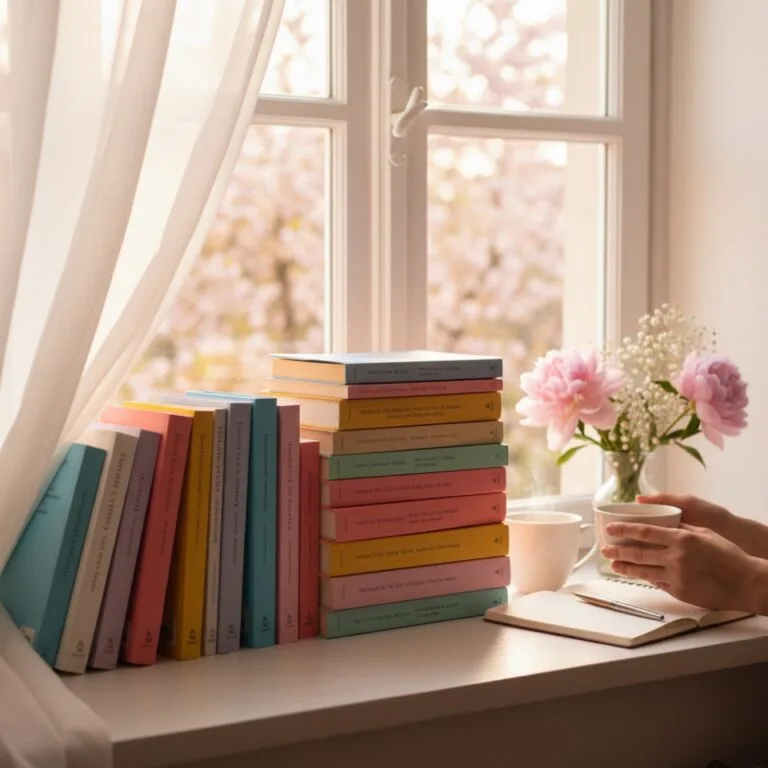 Un roman broché à couverture pastel posé sur un plaid en grosse maille — illustration de « « The Fire between High & Lo », l'amour plus fort que tout »