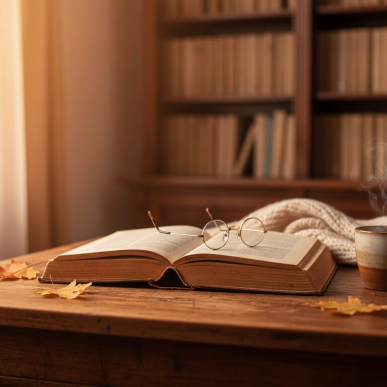 Un vieux livre relié ouvert sur un bureau en bois patiné — illustration de « « Intime idée » de Nicolas Dagorn : le roman ado dont je n'arrête pas de parler »