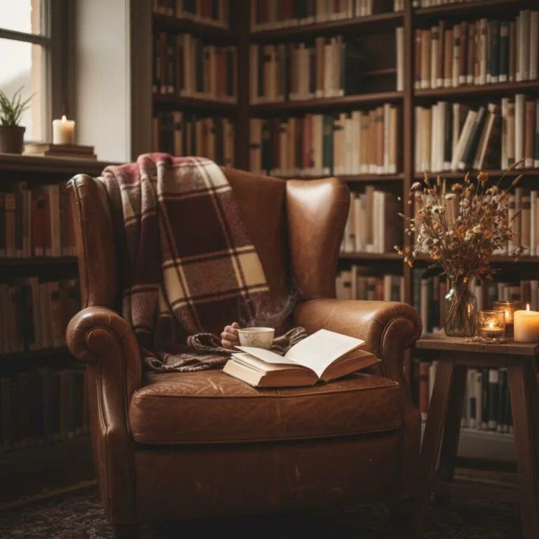 Un fauteuil en cuir dans une bibliothèque — illustration de « « Mansfield Park » ou le roman d'apprentissage de Jane Austen »